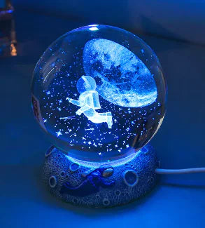 Marine Animals Crystal Ball 3D with Resin Sphere Stand Base