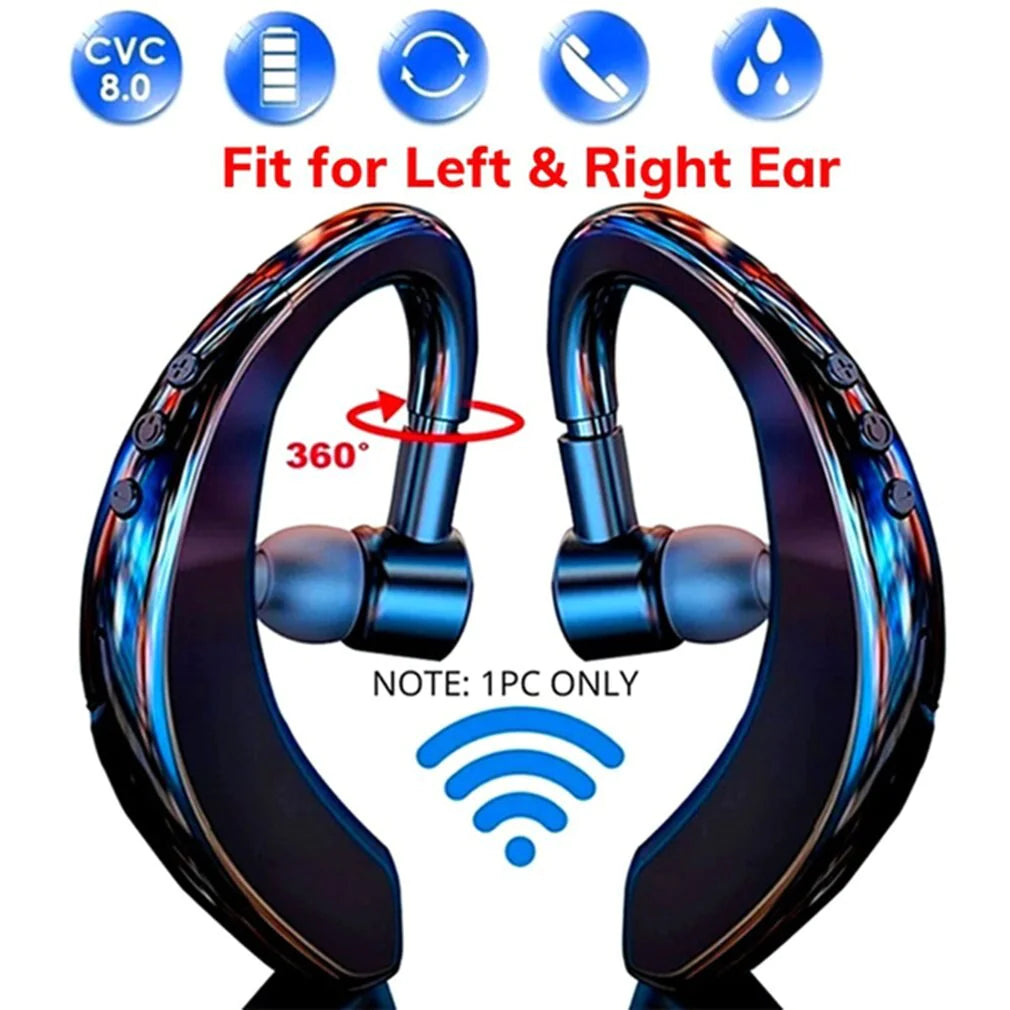 Wireless Bluetooth 5.0 Earpiece Headset Driving Trucker Earbuds Noise Cancelling