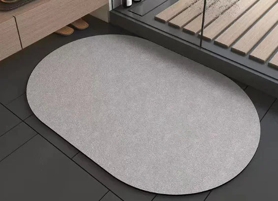 Solid Color Faux Leather Kitchen Mat