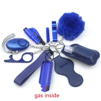 11pcs Self-Defence Keychain Set Multi-Function Keyring