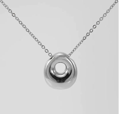 Women's Glossy Bubble Letter Pendant Necklace