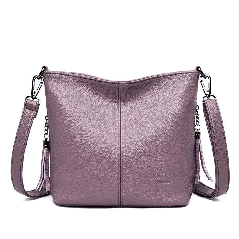 Solid Colors PU Leather Shoulder Bags