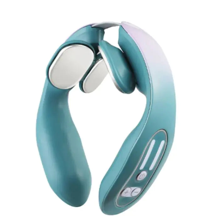 EMS Neck Acupoints Lymphvity Massager Device Intelligent Neck Massager With Heat Blue Hot Design