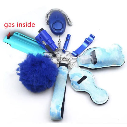 11pcs Self-Defence Keychain Set Multi-Function Keyring