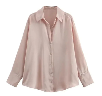 Silk Satin Long-sleeved Shirt