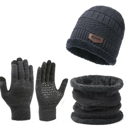 Winter Scarf Gloves Three-piece Set