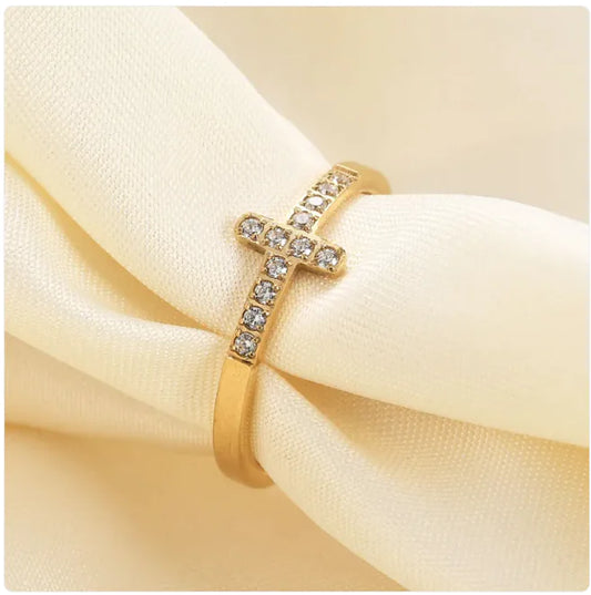 Vintage Diamond Cross Ring