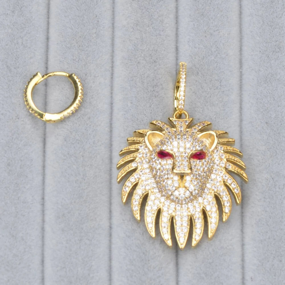 Lion Asymmetry Earrings for Women