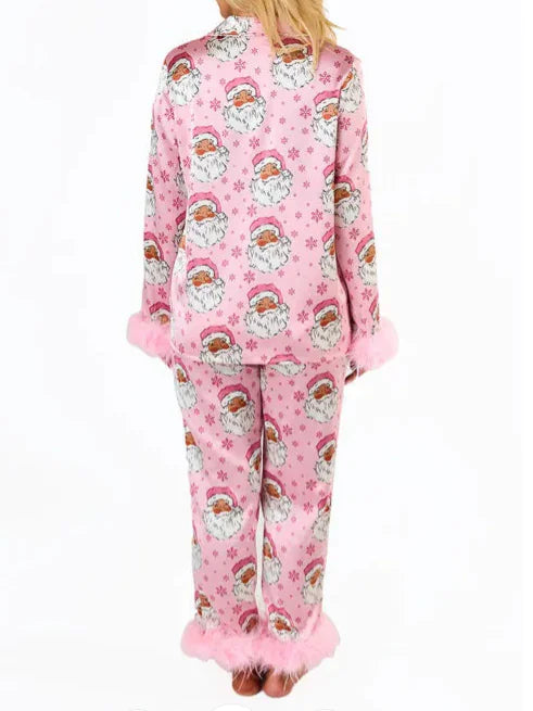 Women's Satin Santa Claus Pajamas Set