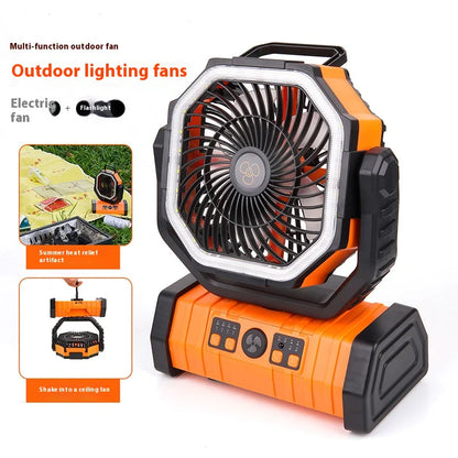 Outdoor Household Power Bank LED Light Camping Fan