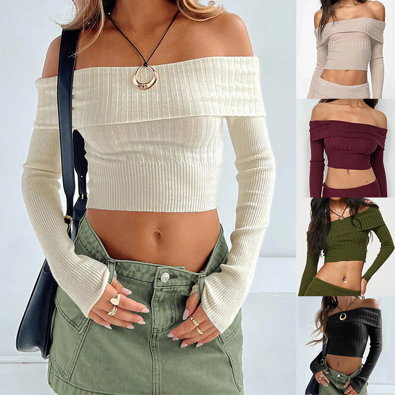 Fold-Over Knit Top