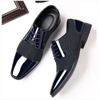 Men's Breathable Pointed Leather Dress Shoes – British Korean Style