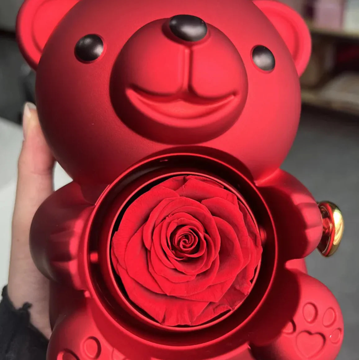 Bear Carousel Rose Jewelry Box