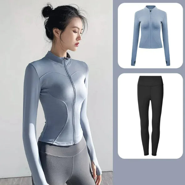 Women's Yoga Set - Autumn & Winter Speed Dry Long-Sleeve Jacket