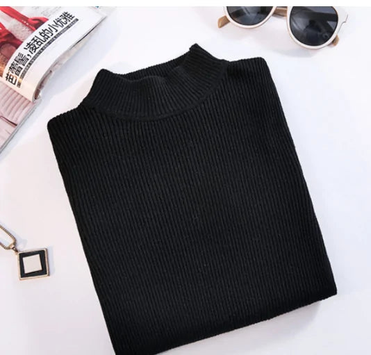 Wild Sweater Women Pullover Slim Fit Turtleneck Women Sweater