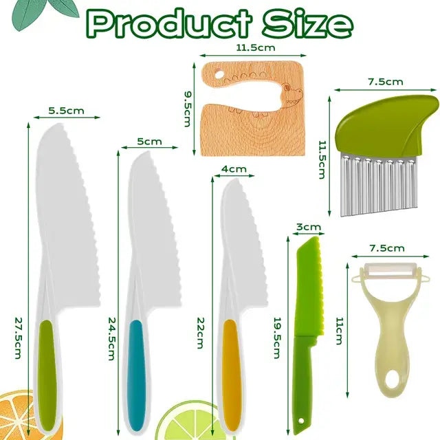 Cooking Cutter Set Wooden and Plastic Knives