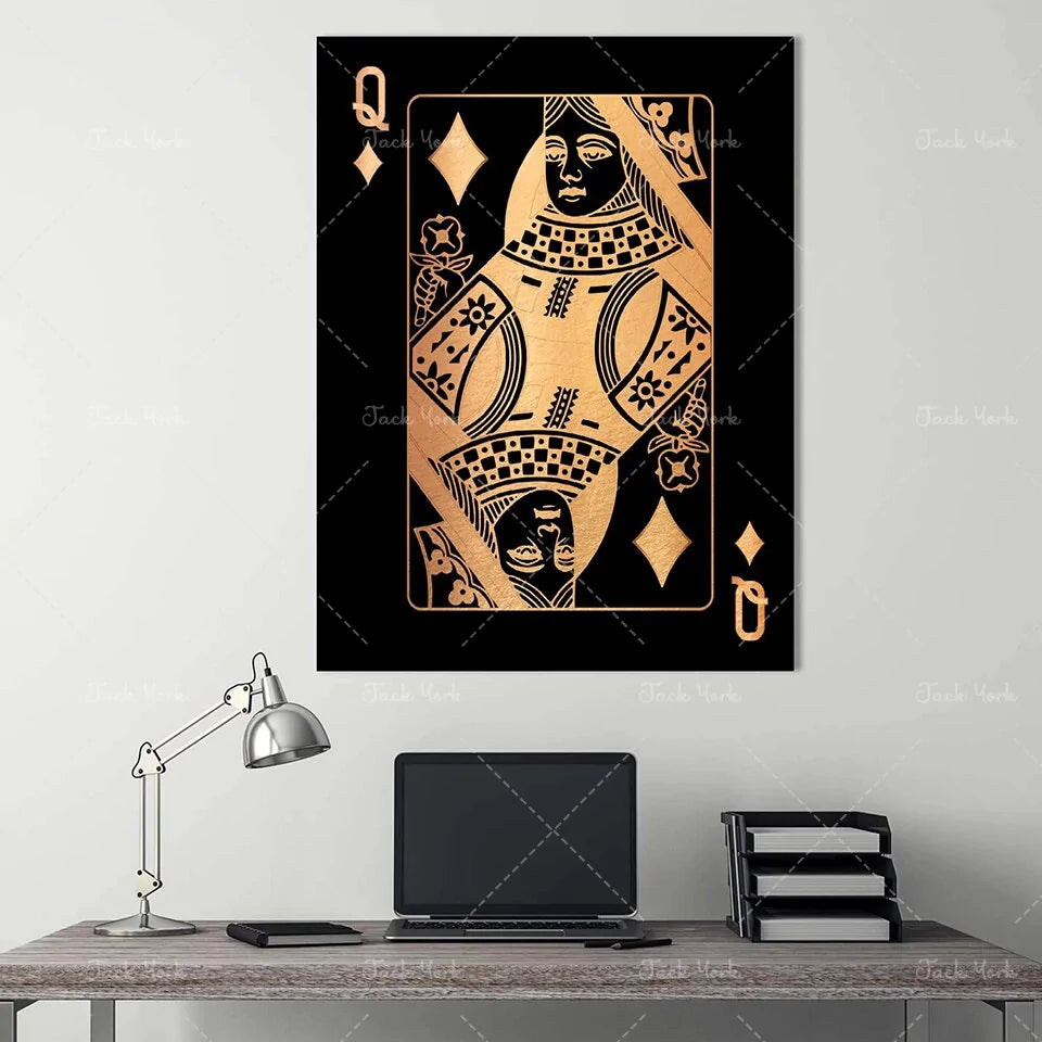 Abstract king Queen and Jack  Decoration Poster