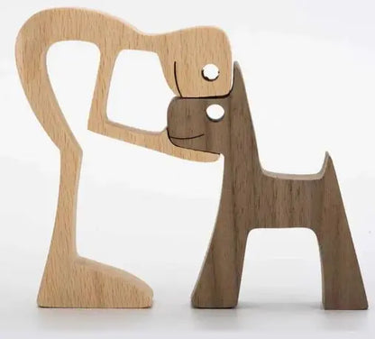 Wood Dog Sculpture Home Decoration