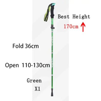 Outdoor Fold Trekking Pole Camping Portable Walking Hiking Stick