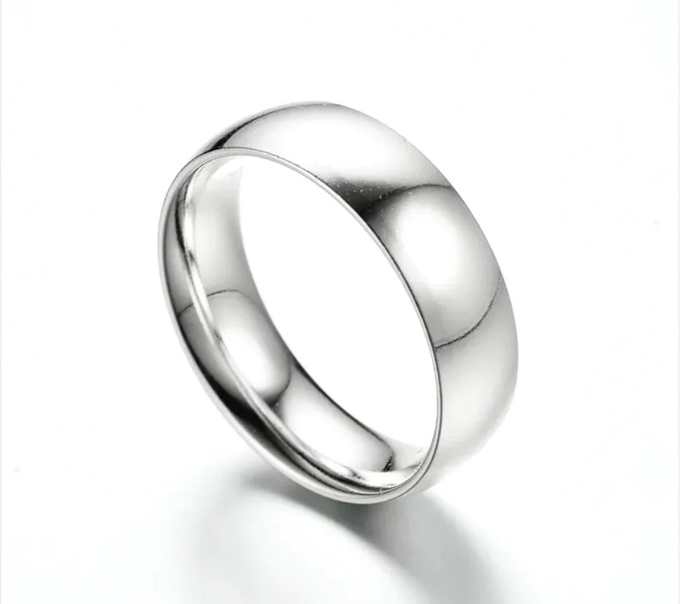 Simple Stainless Steel Mirror Ring