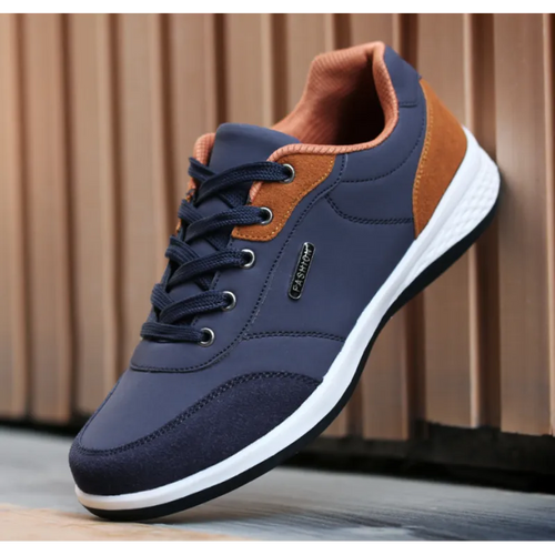 Lace-Up Microfiber Leather Men’s Sneakers