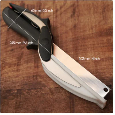 Scissors Knife Cutter Multipurpose 2 In 1 Clever Stainless Steel