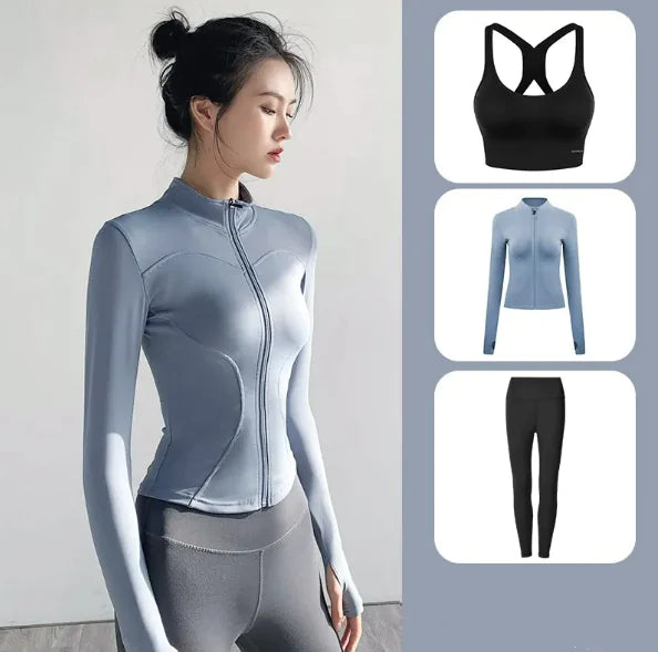 Women's Yoga Set - Autumn & Winter Speed Dry Long-Sleeve Jacket