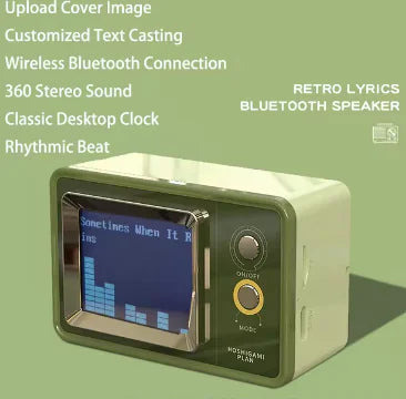 Retro Lyrics Bluetooth Stereo Mini Table Clock