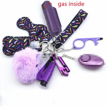 11pcs Self-Defence Keychain Set Multi-Function Keyring