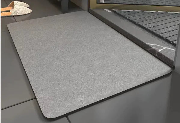 Solid Color Faux Leather Kitchen Mat