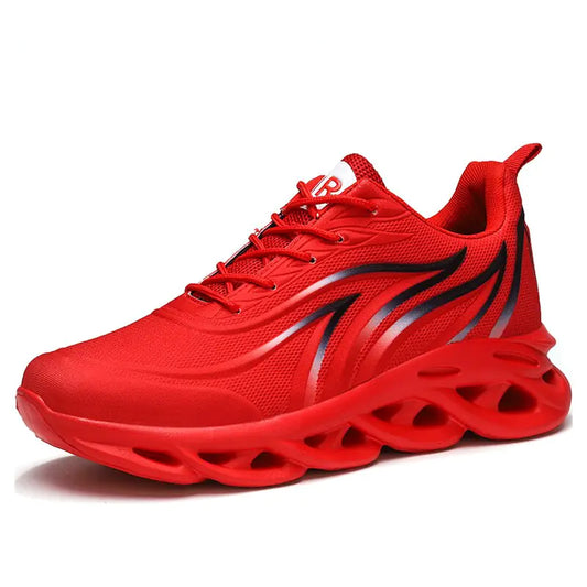 Flame Printed Sneakers Flying Weave Sports Shoes