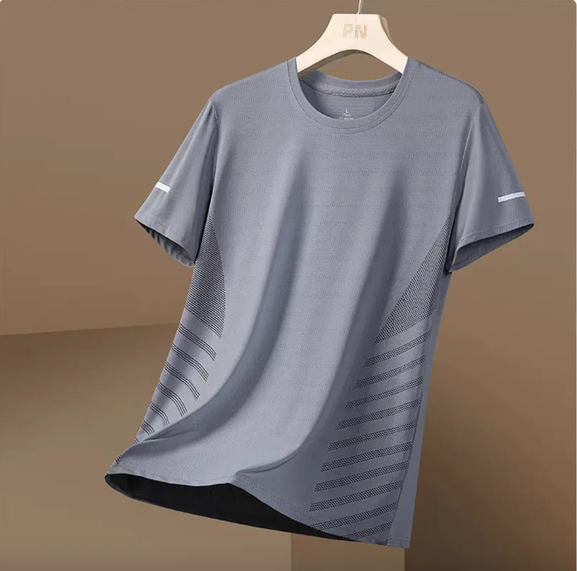 Men's Ice Silk Quick-Dry Round Neck T-Shirt - Lightweight & Breathable Short Sleeve