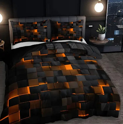 Abstract Grid Series Quilt Cover Digital Printing Bedding 2 Piece Set & 3 Piece Sets