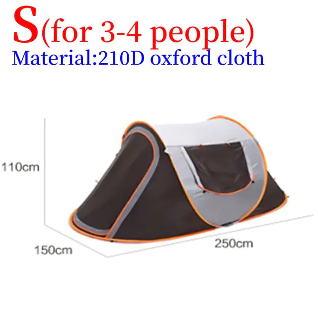 Outdoor Pop up Tent for 3-4 People or 5-8 People