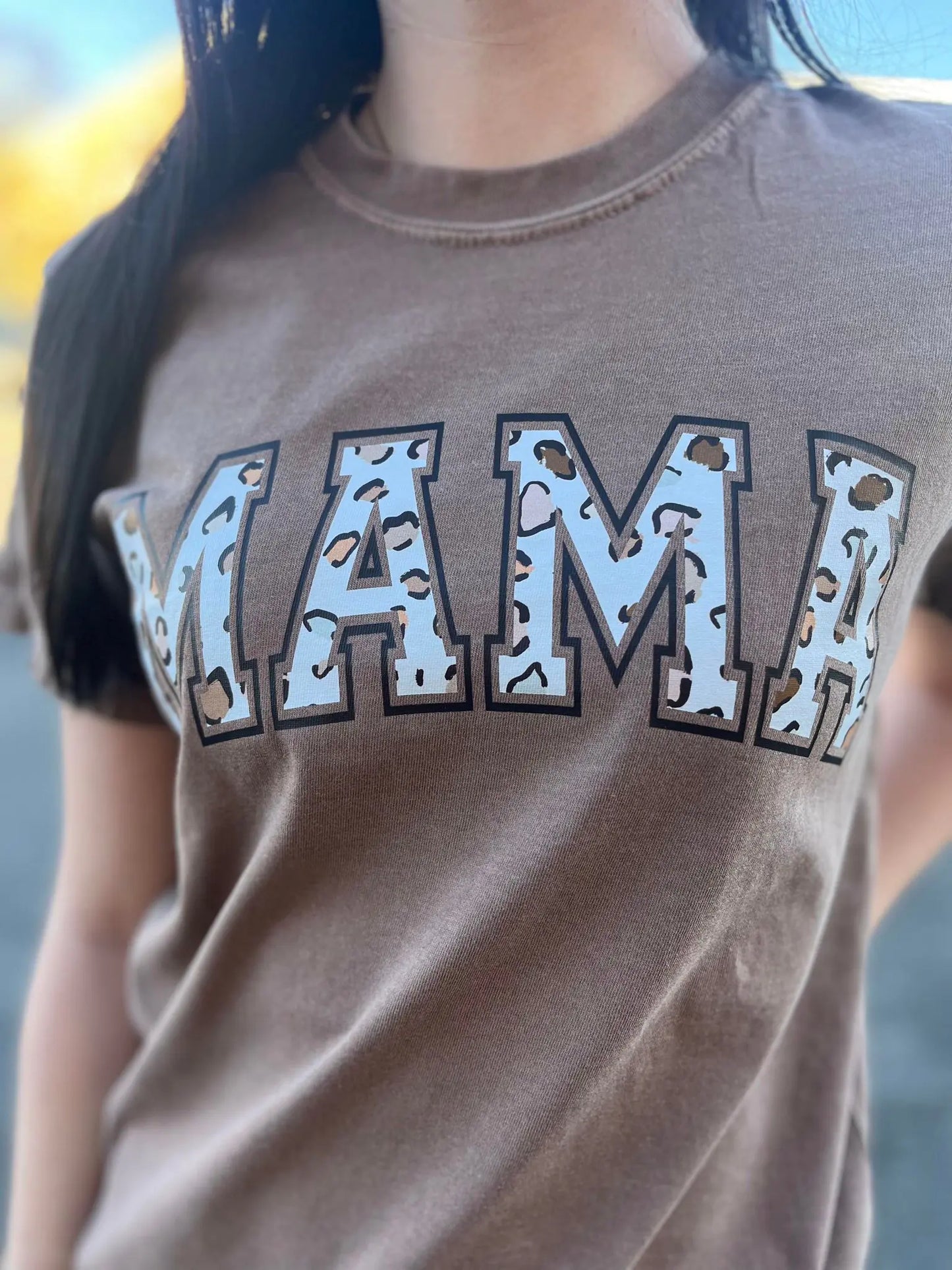 Brown Leopard Mama Tee