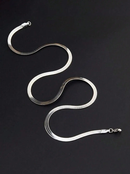 Fashionable Flat Snake Chain Necklace For Men