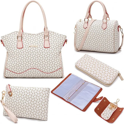 Women's Fashion Leather Bags 6 Piece Set