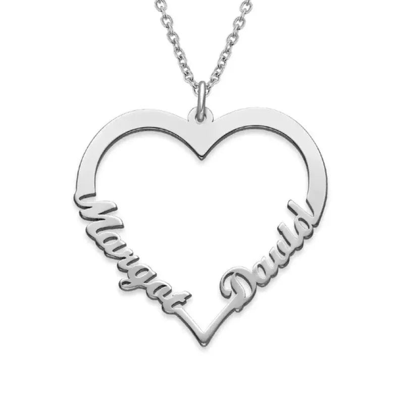 Stainless Steel Personalized Name Customized Heart Necklace