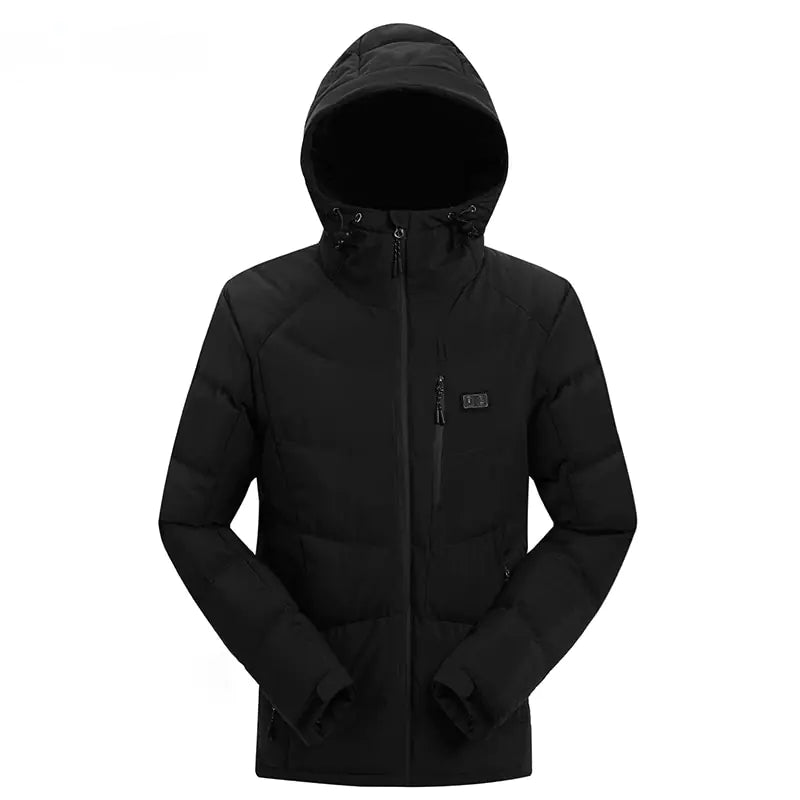 Men Winter Outdoor USB Infrared Heating Hooded Jacket