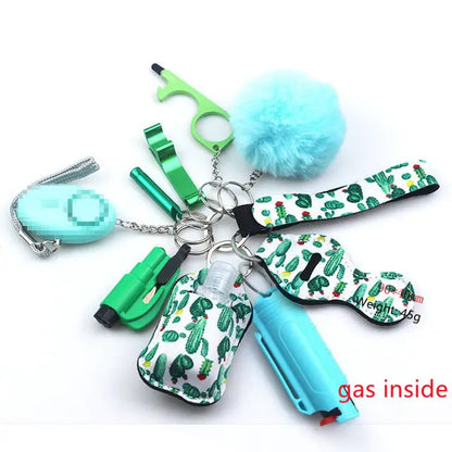 11pcs Self-Defence Keychain Set Multi-Function Keyring