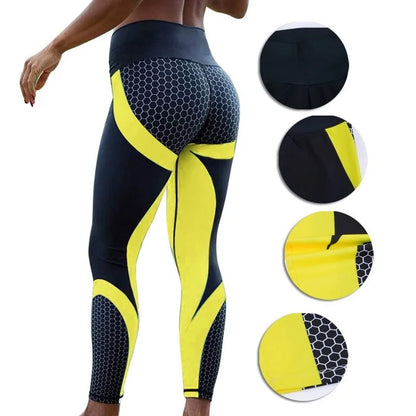 Women Honeycomb Printed Yoga Pants