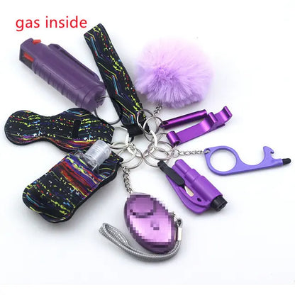 11pcs Self-Defence Keychain Set Multi-Function Keyring