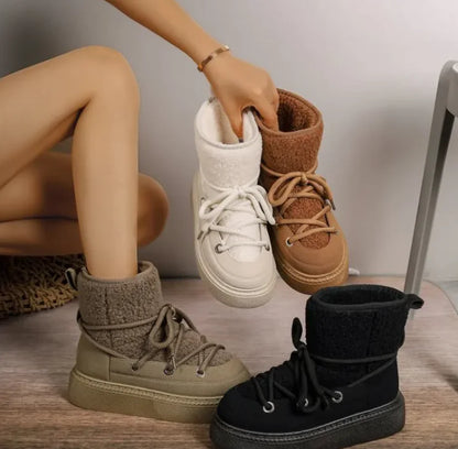 Cross Strap Snow Boots