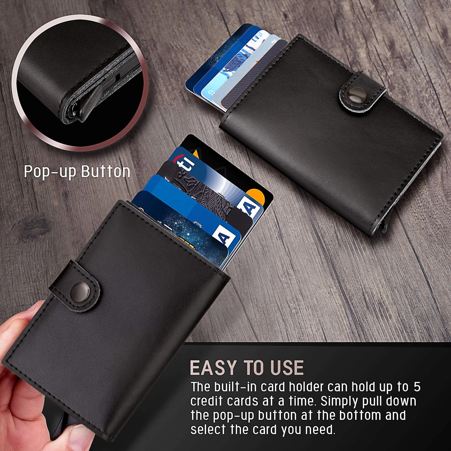 RFID Blocking Men Wallet ID Card Holder