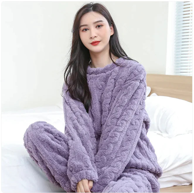 Cozy Flannel Thickened Lounge Set