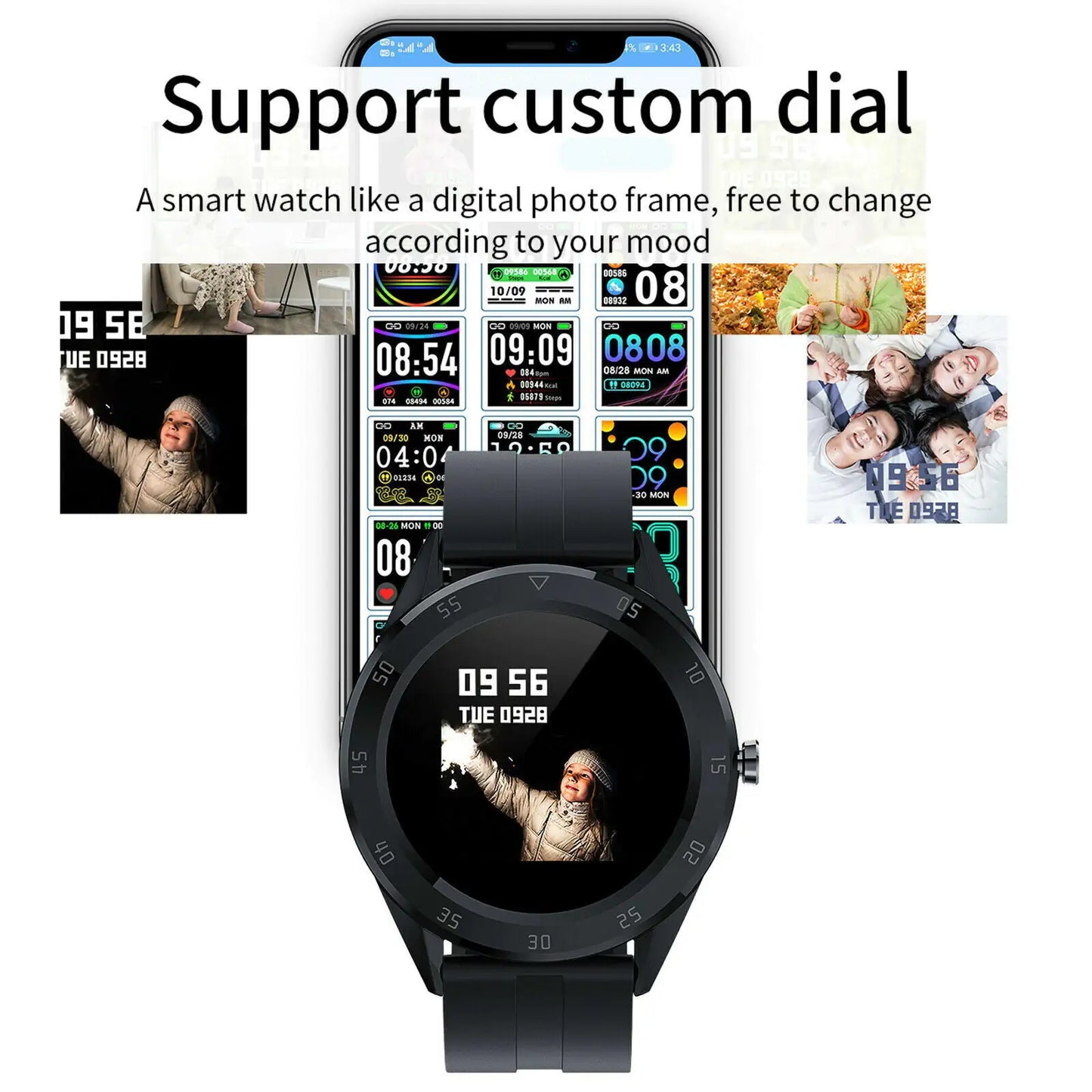 Waterproof Bluetooth Smart Watch Phone Mate Heart Rate Tracker For iOS Android