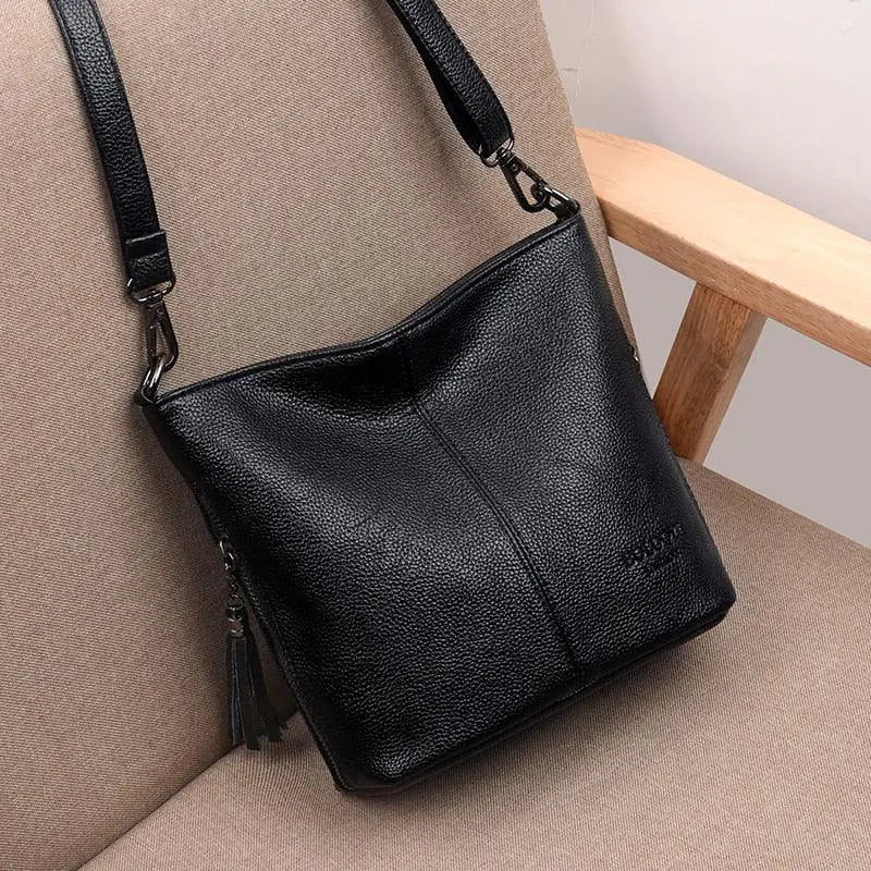 Solid Colors PU Leather Shoulder Bags