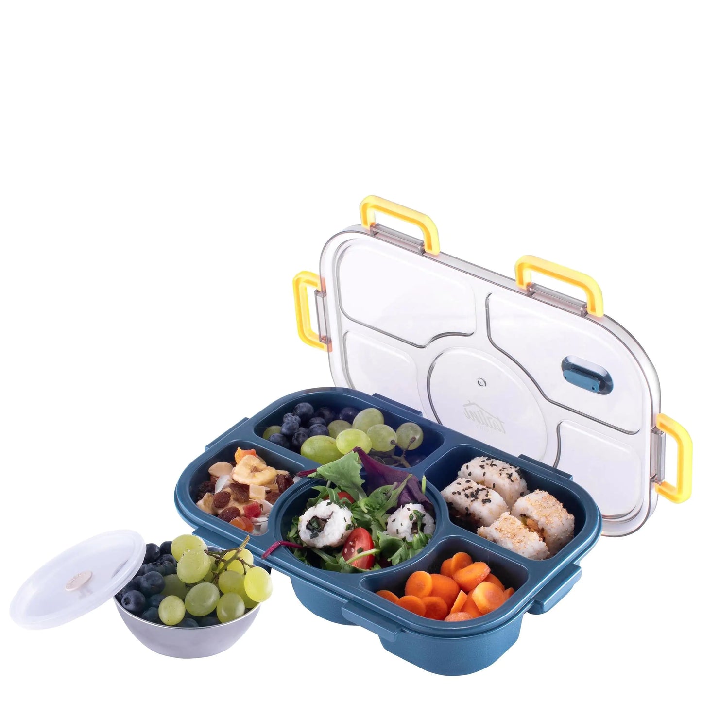 Blue Bento Box Simple & Easy Leak Proof BPA Free 5 Compartment 50 Ounces