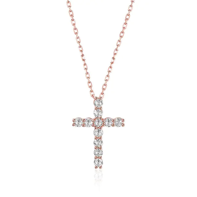 Moissanite Cross Pendants For Women