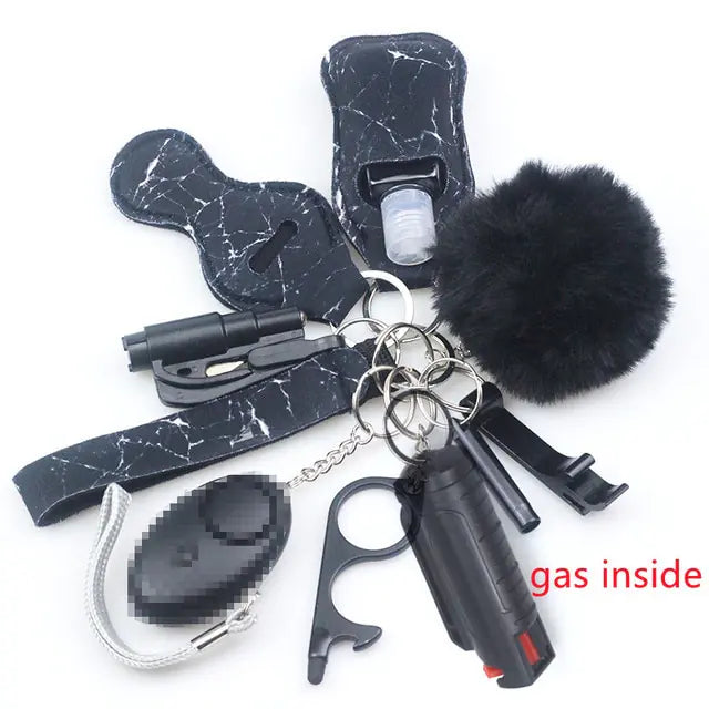 11pcs Self-Defence Keychain Set Multi-Function Keyring